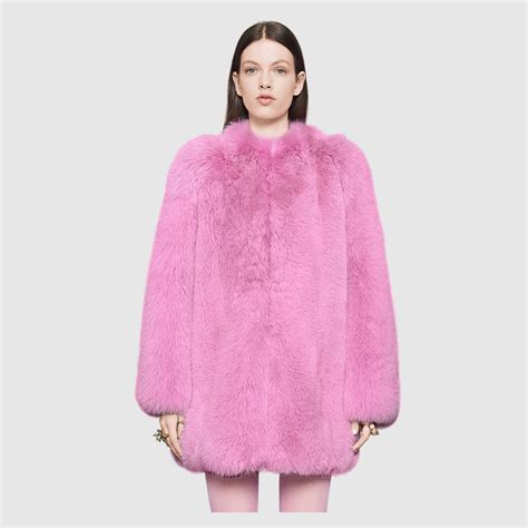 gucci faux fur coat pink|Gucci raincoat women's.